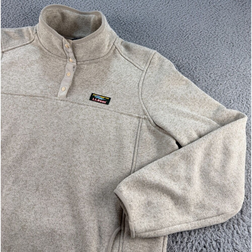 L.L.Bean Sweater Fleece Pullover Jacket 1/4 Snap Women's XL Reg Sailcloth